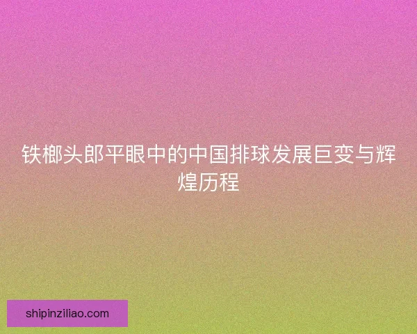 铁榔头郎平眼中的中国排球发展巨变与辉煌历程