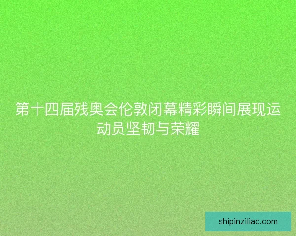 第十四届残奥会伦敦闭幕精彩瞬间展现运动员坚韧与荣耀