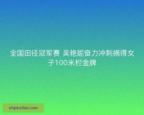 全国田径冠军赛 吴艳妮奋力冲刺摘得女子100米栏金牌